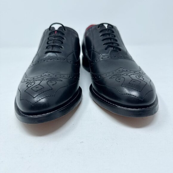 Ted Baker London Dress Shoes Mens 9 Black Oxford Wingtip Brogue Leather Lace Up - Picture 2 of 12